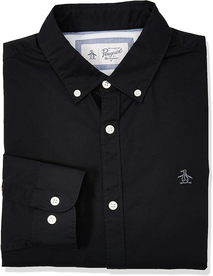 original penguin 男式长袖平纹系扣衬衫